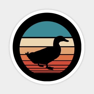 Duck Retro Sunset Magnet